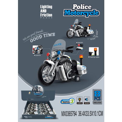 Policejní motorka se světly a zvuky