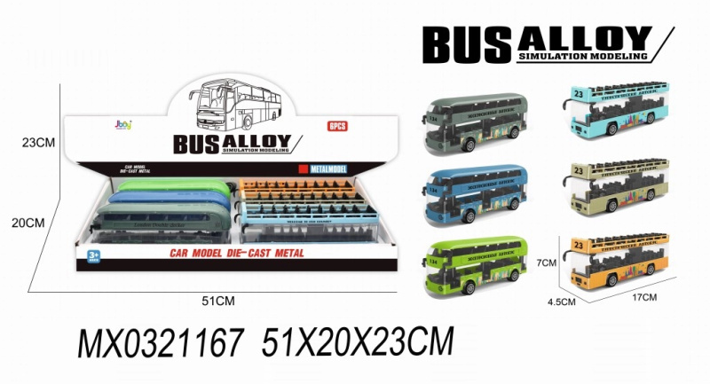 Alltoys Autobus dvoupatrový 158 khaki otevřená střecha