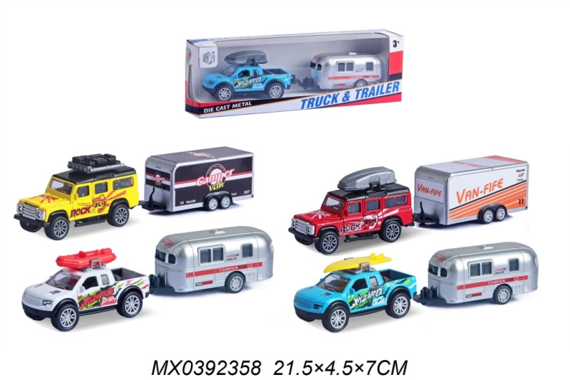 Alltoys Auto s přívěsem bílé