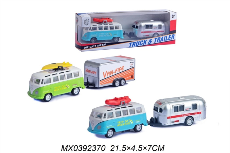 Alltoys Minibus s přívěsem, modrý
