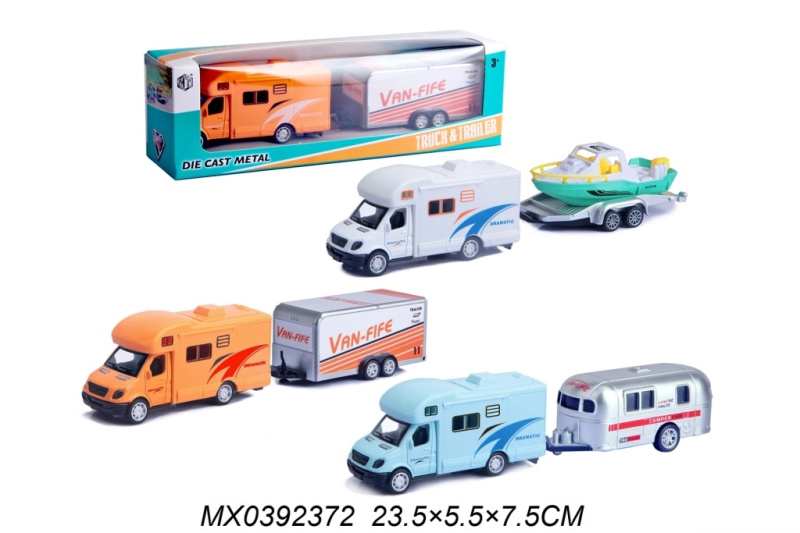 Alltoys Karavan s přívěsem bílý