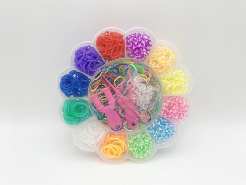 Alltoys Sada gumiček 900 ks na výrobu náramků Loom band - květina