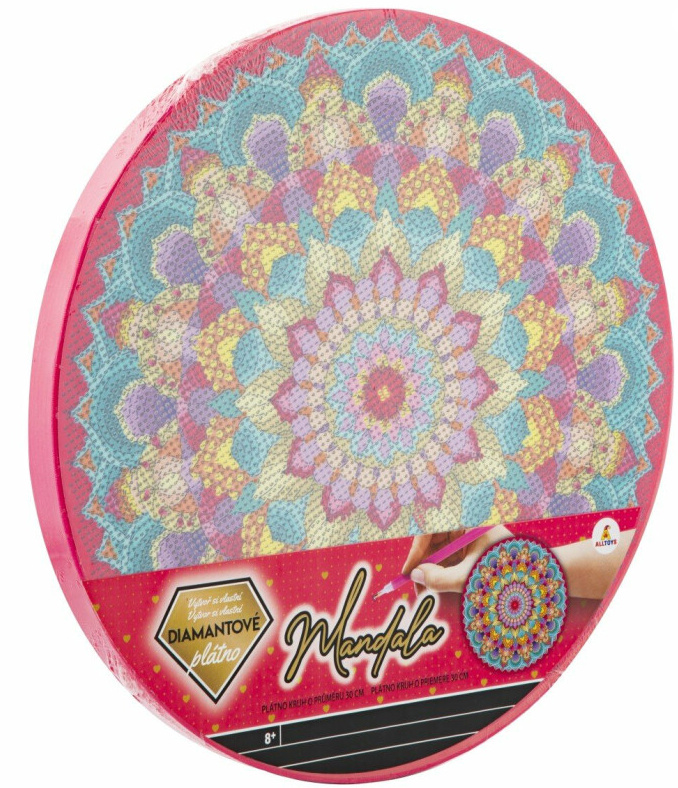 Malování pomocí kamínků Diamond Painting Mandala modrá