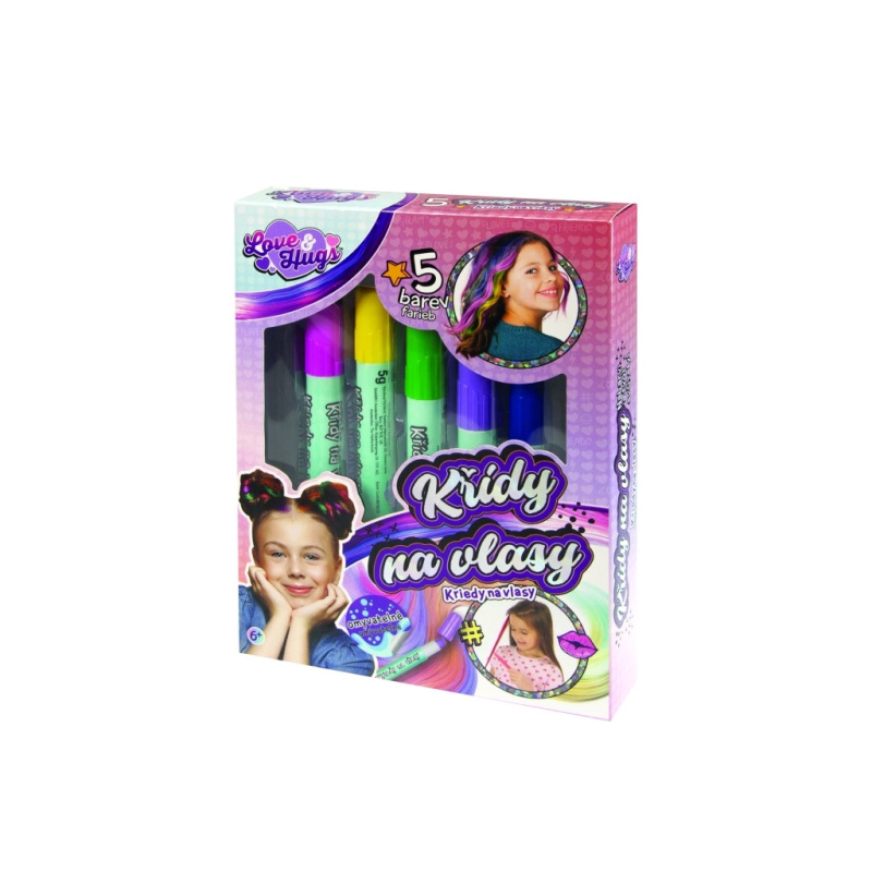 Alltoys Křídy na vlasy Love and Hugs