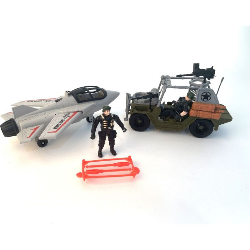 Alltoys Vojenská sada vozidlo + stíhačka