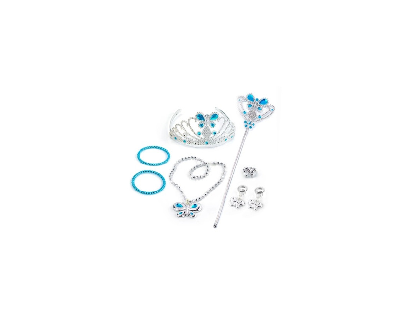 Alltoys Set pro princeznu s náramky korunkou a náušnicemi v modré