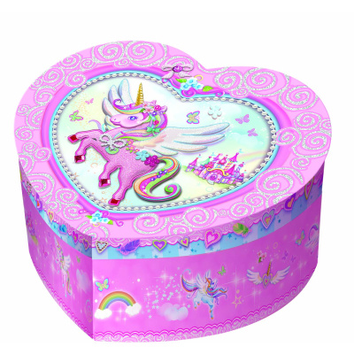 Alltoys Hudební šperkovnice srdíčko jednorožci