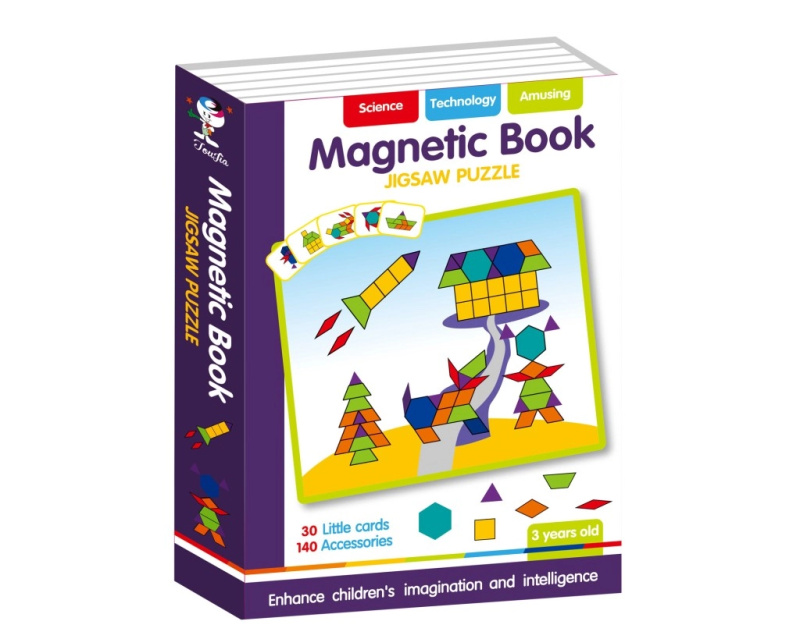 Alltoys magnetická kniha skládačky tvary 170 ks