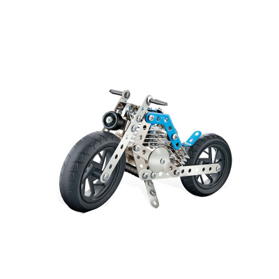 Alltoys Kovová stavebnice motorka modrá 140 dílků
