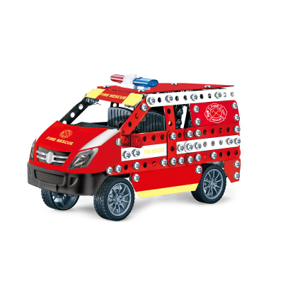 Alltoys Kovová stavebnice hasičské auto 314 dílků