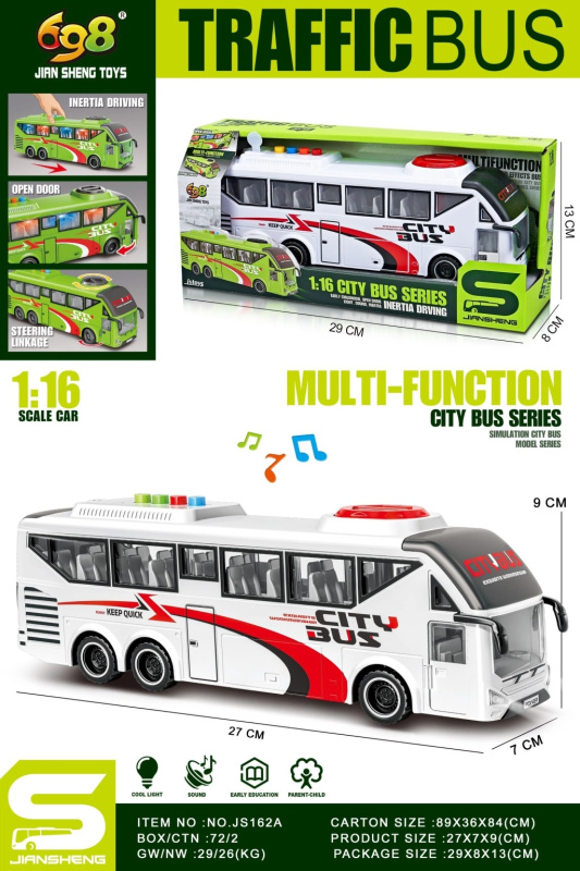 Alltoys Autobus bílý 1:16