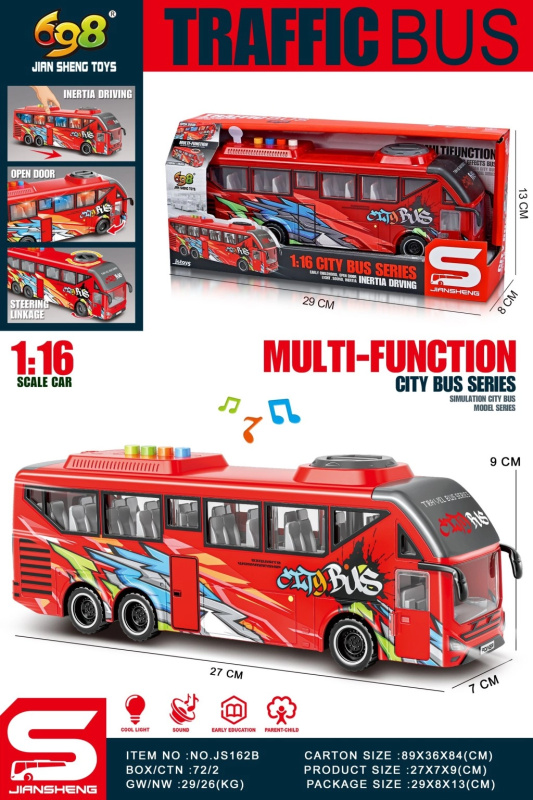 Alltoys Autobus červený 1:16