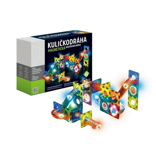 Alltoys Kuličkodráha magnetická se světlem 49 ks