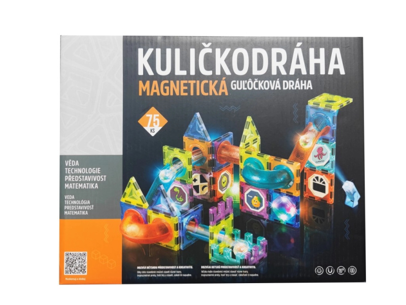 Alltoys Kuličkodráha magnetická se světlem 75 ks