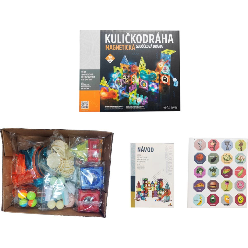 Alltoys Kuličkodráha magnetická se světlem 75 ks