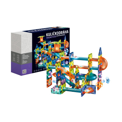 Magnetická kuličková dráha se světlem 110 ks