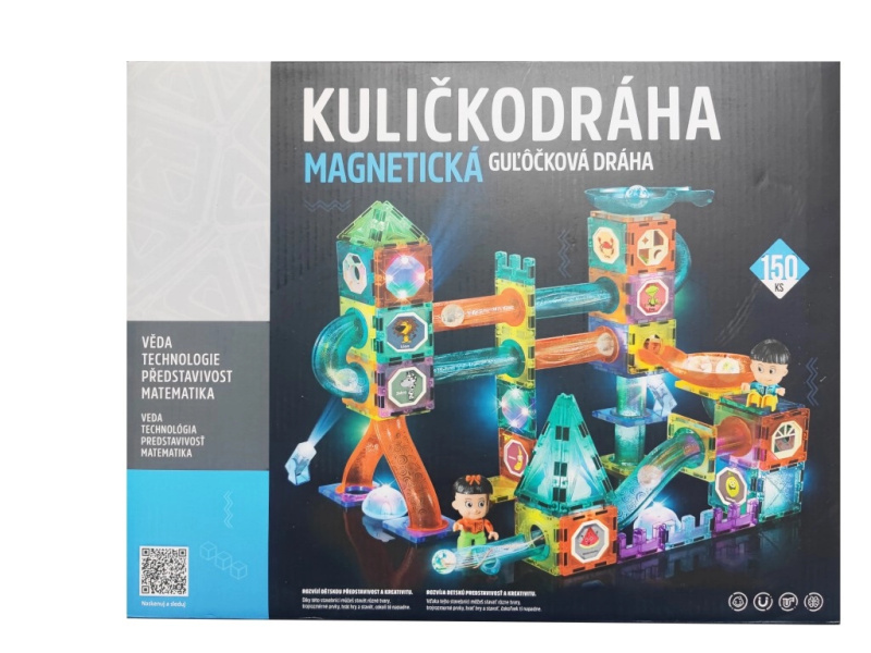 Alltoys Kuličkodráha magnetická se světlem 150 ks