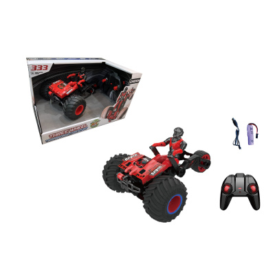 Červená RC tříkolka s transformací