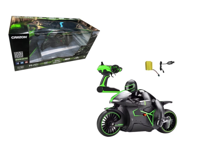 RC motorka s 2.4G ovládáním zelená