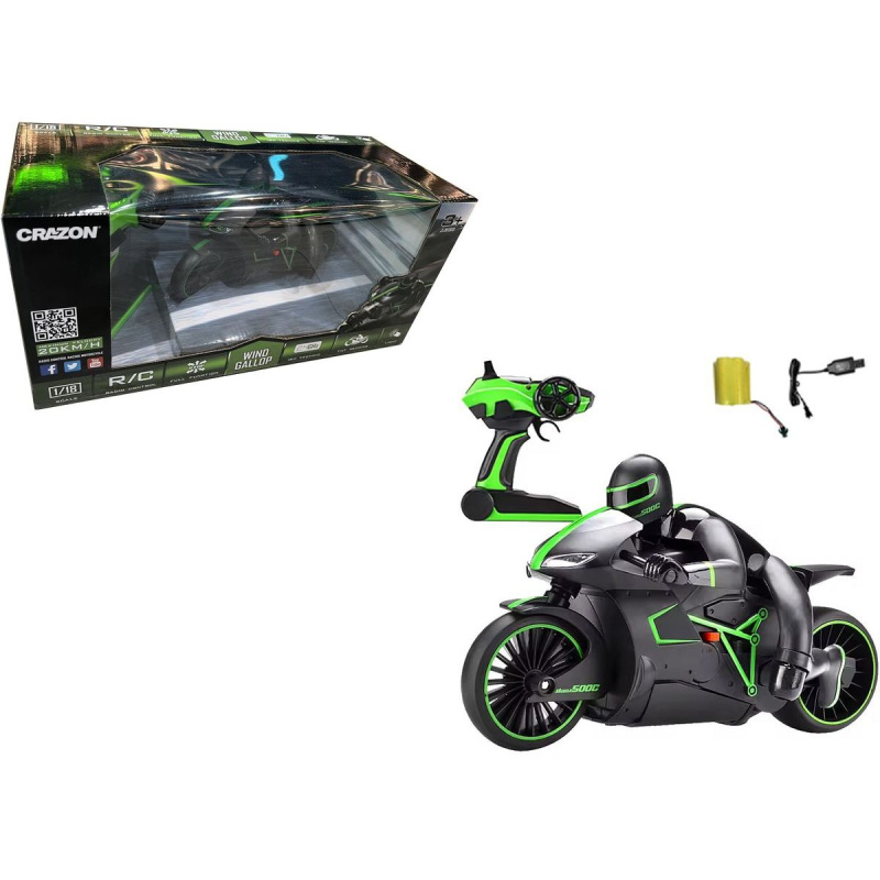 RC motorka s 2.4G ovládáním zelená