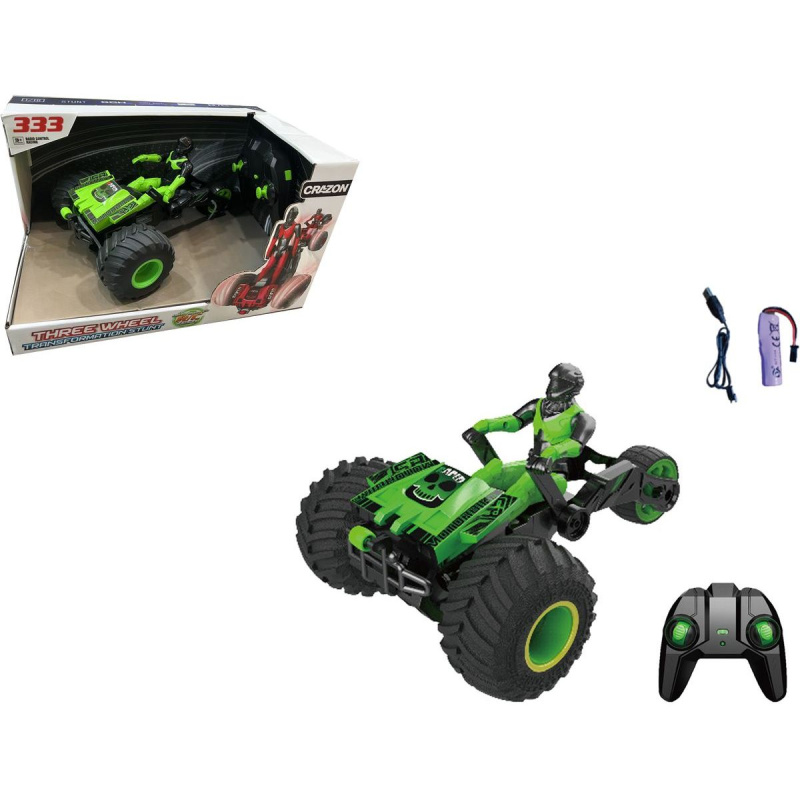 Zelená transformující se RC tříkolka