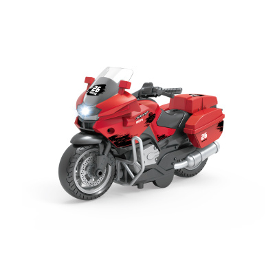 Červená motorka se světly a zvukem