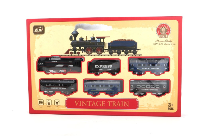 Vintage vlakový set s osvětlením