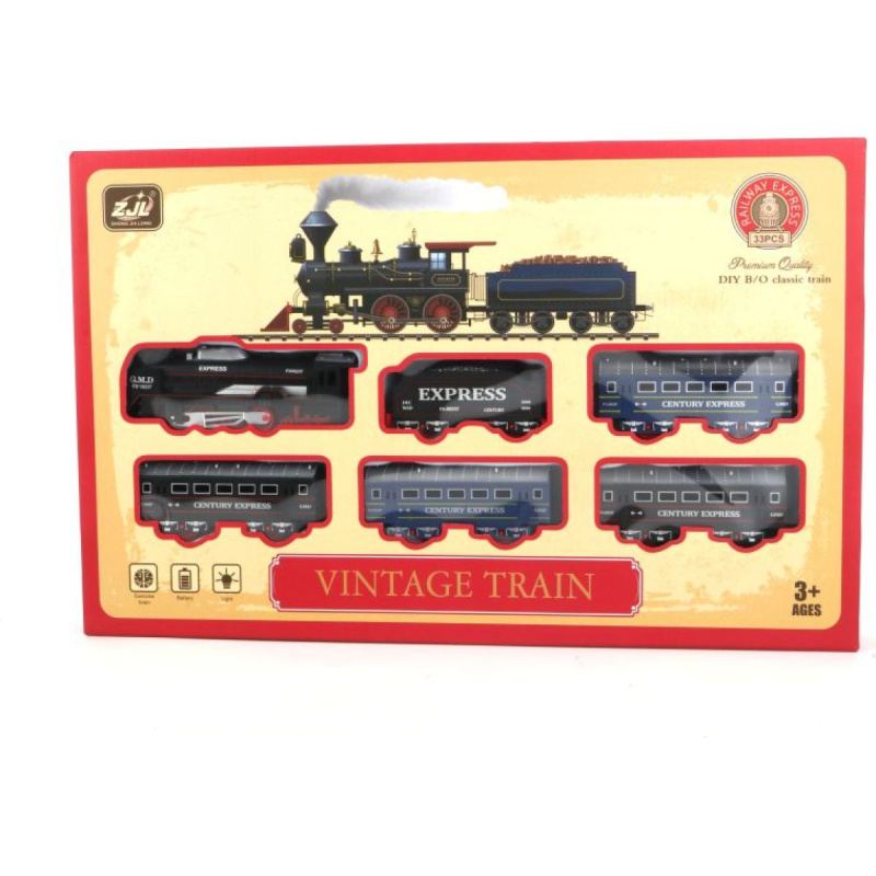 Vintage vlakový set s osvětlením