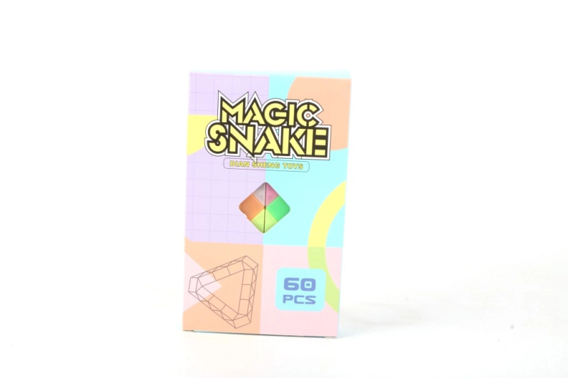 Kreativní hlavolam Kostka Snake pro děti i dospělé, 60 kusů