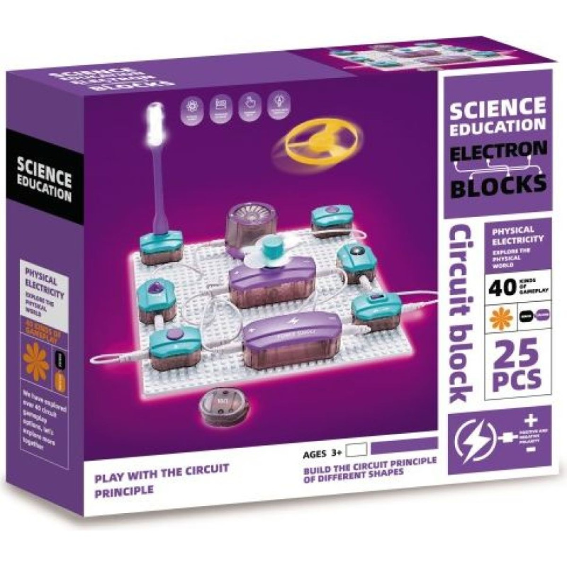 Stavebnice elektronických obvodů Electron Block – edukativní sada 25 modulů