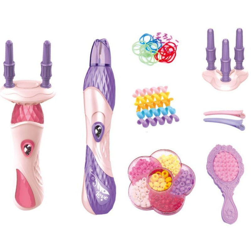 Hrací set na vlasy 2v1 s korálky-gumičky