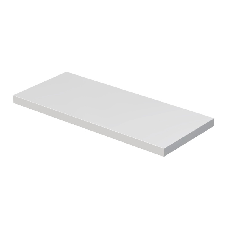 INTEDOOR Umyvadlová deska BEE bez výřezu, š. 120 cm, bílá lesk