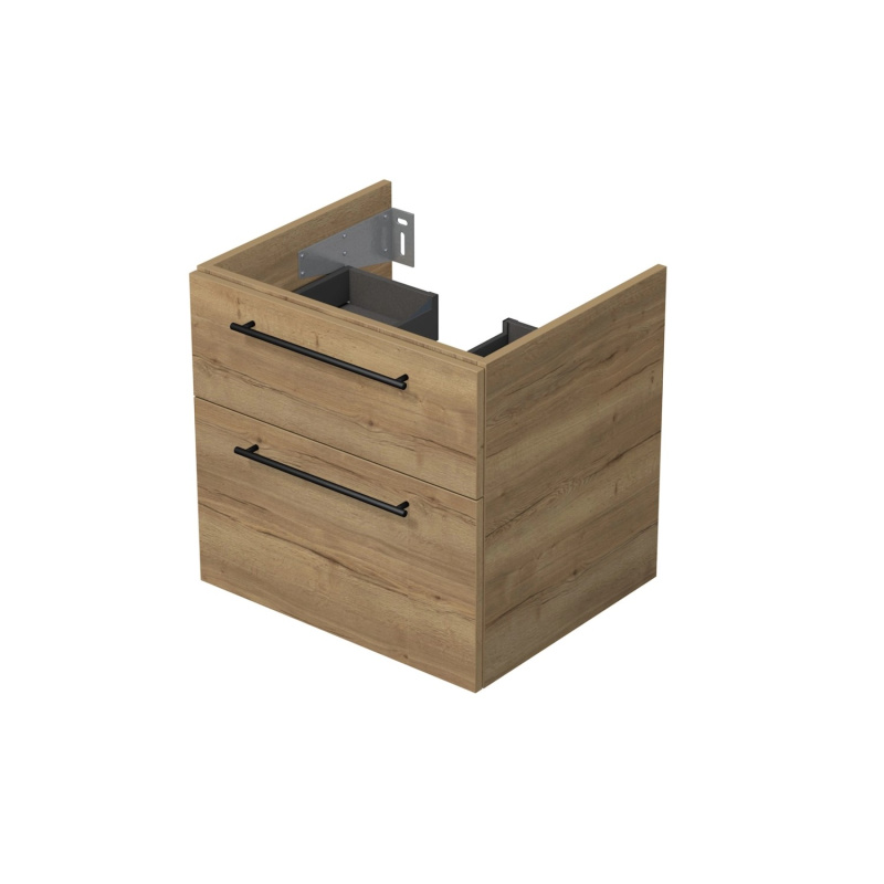 INTEDOOR Koupel.skříň pod desku BEE, úchyt černý, 2zás., š. 60 cm, dub Halifax