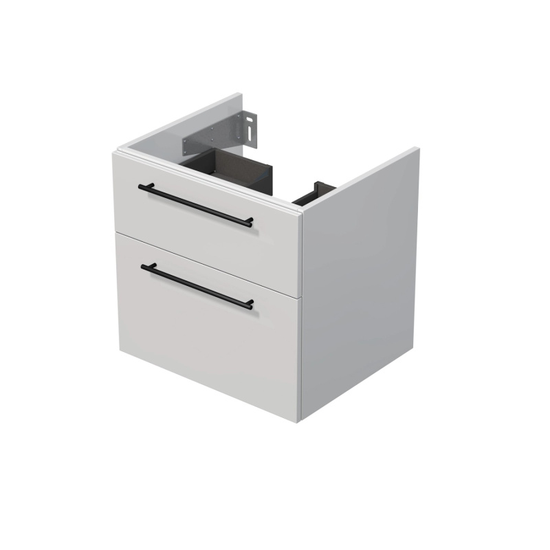 INTEDOOR Koupel.skříň pod desku BEE, úchyt černý, 2zás., š. 60 cm, bílá lesk