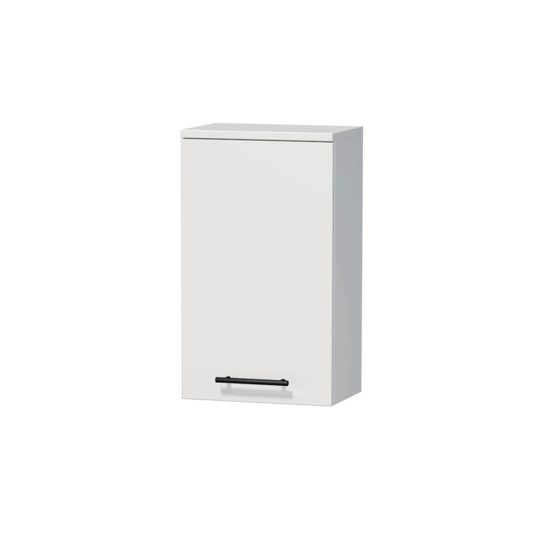 INTEDOOR Horní závěsná skříň BEE levá, úchyt černý, š. 35 cm, bílá lesk