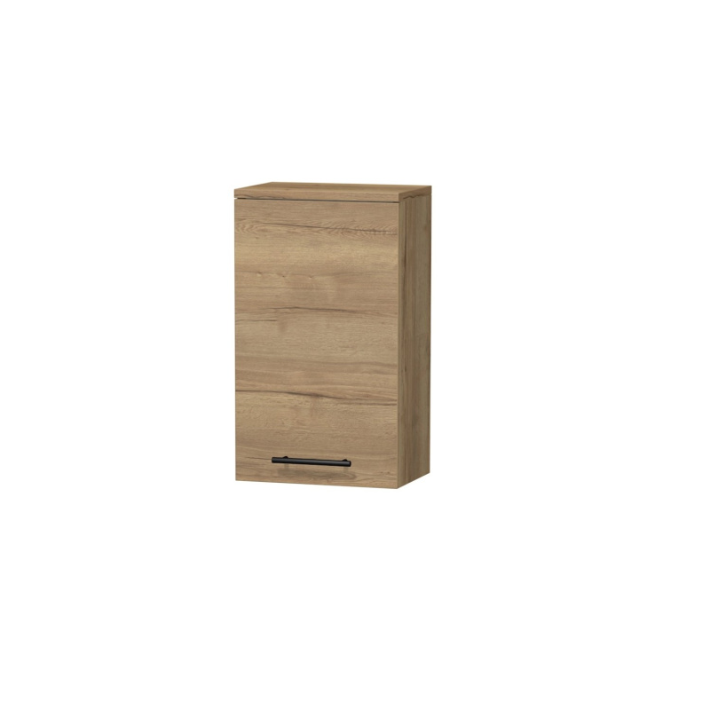 INTEDOOR Horní závěsná skříň BEE pravá, úchyt černý, š. 35 cm, dub Halifax