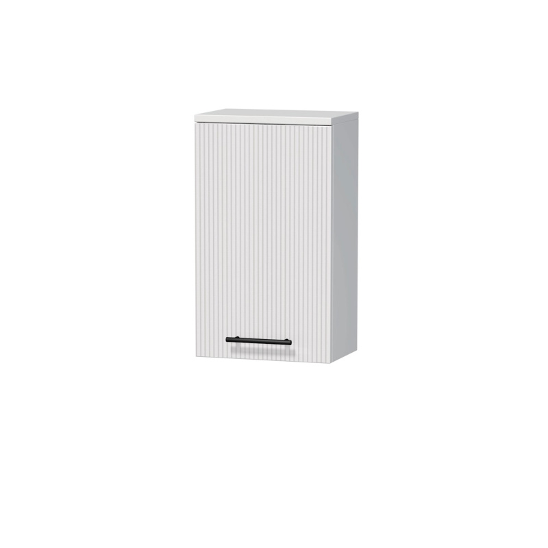 INTEDOOR Horní závěsná skříň BEE pravá, úchyt černý, š. 35cm, bílá 3D pruhy