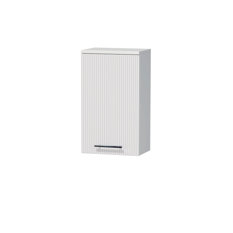 INTEDOOR Horní závěsná skříň BEE pravá, úchyt chrom, š. 35cm, bílá 3D pruhy