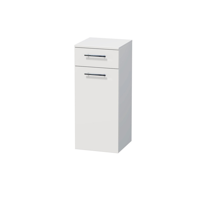 INTEDOOR Nízká skříň BEE levá, úchyt chrom, š. 35 cm, bílá lesk