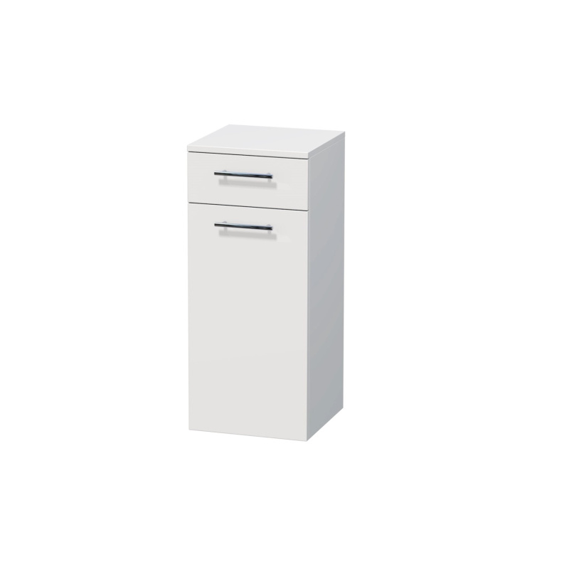 INTEDOOR Nízká skříň BEE pravá, úchyt chrom, š. 35 cm, bílá lesk