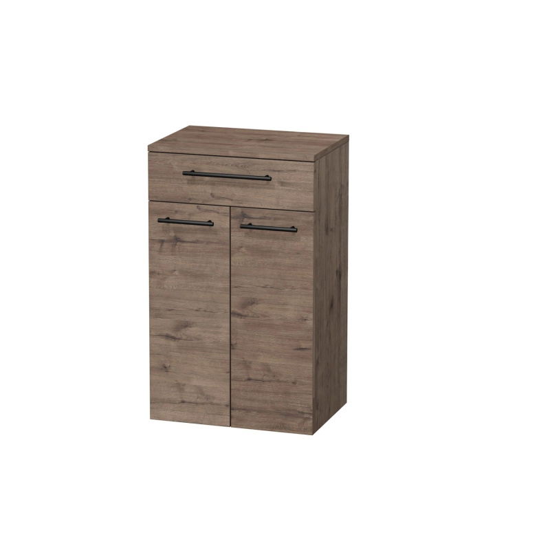 INTEDOOR Nízká skříň BEE, úchyt černý, 1zásuvka, 2dveře, š. 50cm, dub Wellington