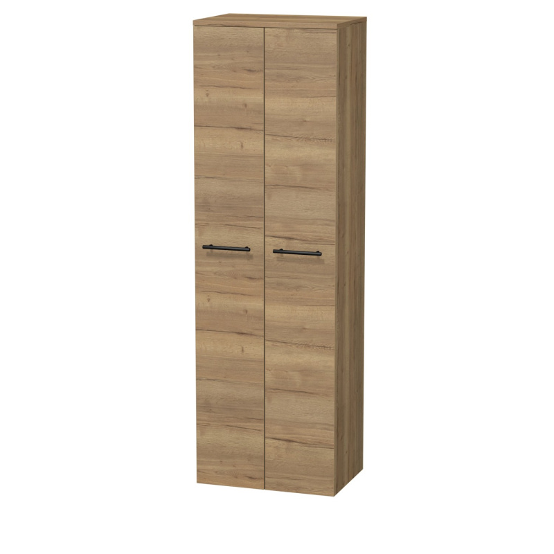 INTEDOOR Vysoká skříň BEE, úchyt černý, 2 dveře, š. 50 cm, dub Halifax