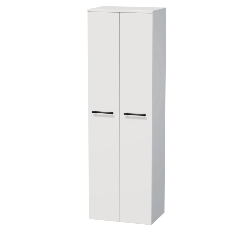 INTEDOOR Vysoká skříň BEE, úchyt černý, 2 dveře, š. 50 cm, bílá lesk