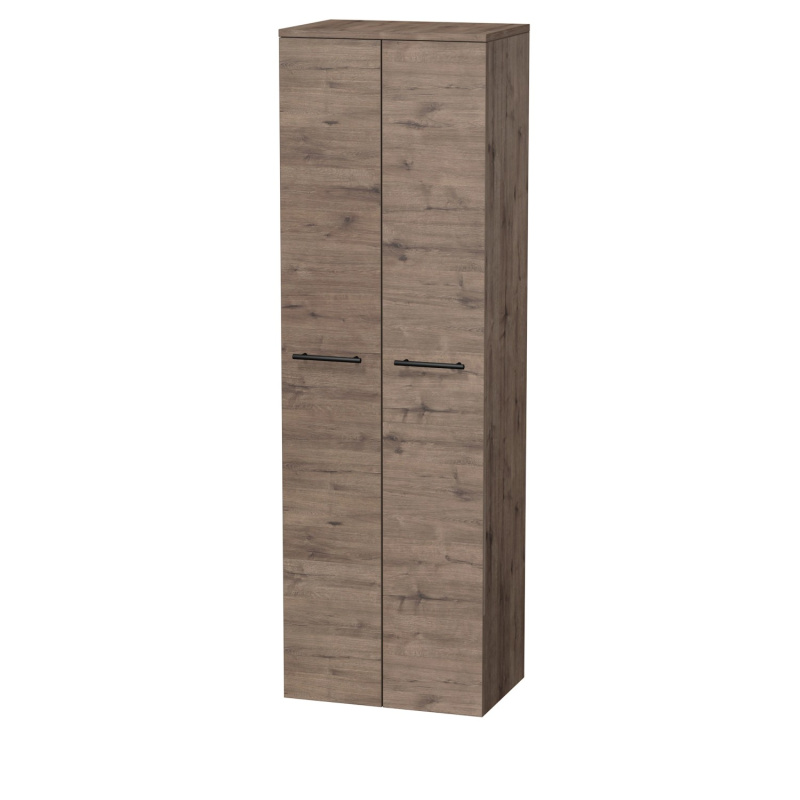 INTEDOOR Vysoká skříň BEE, úchyt černý, 2 dveře, š. 50 cm, dub Wellington