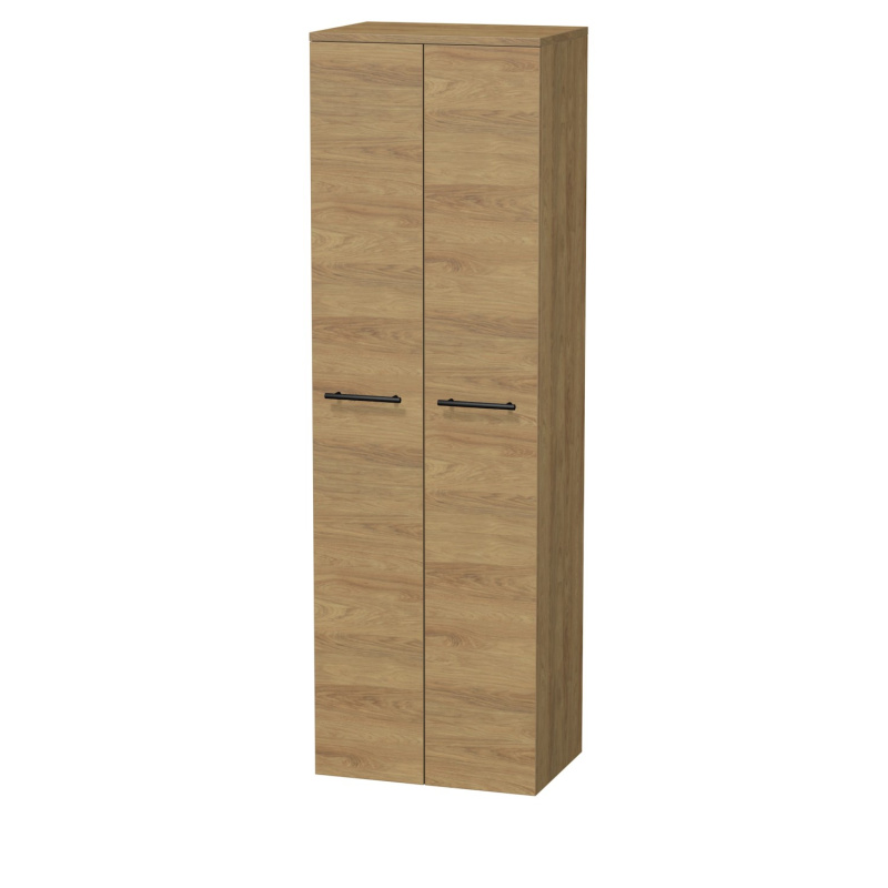 INTEDOOR Vysoká skříň BEE, úchyt černý, 2 dveře, š. 50 cm, dub Hickory