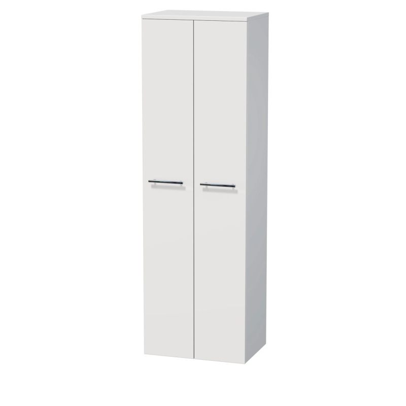 INTEDOOR Vysoká skříň BEE, úchyt chrom, 2 dveře, š. 50 cm, bílá lesk