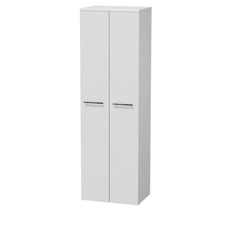 INTEDOOR Vysoká skříň BEE, úchyt chrom, 2 dveře, š. 50 cm, bílá 3D pruhy