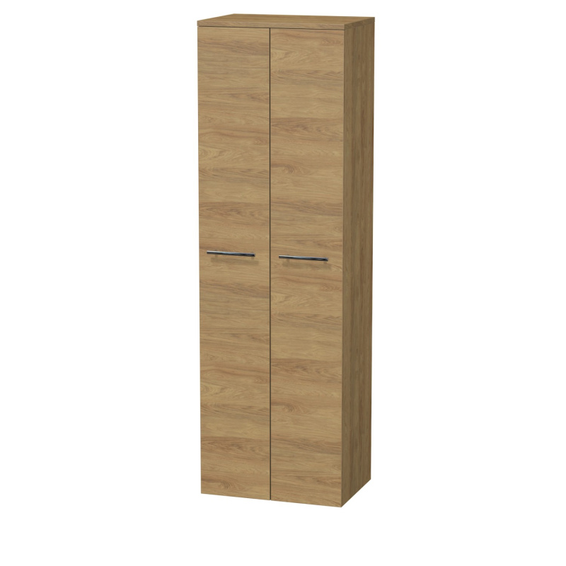 INTEDOOR Vysoká skříň BEE, úchyt chrom, 2 dveře, š. 50 cm, dub Hickory