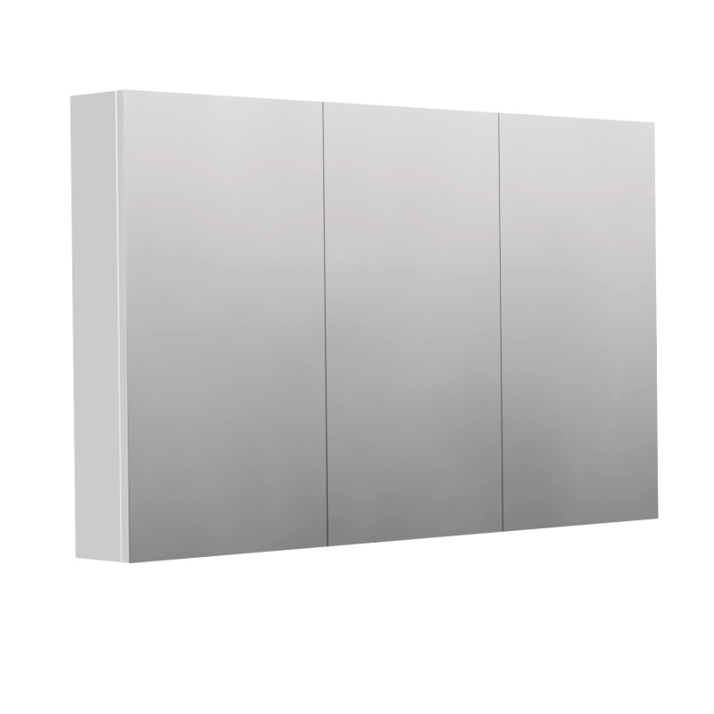 INTEDOOR Zrcadlová skříň BEE, 3 dveře, el.zásuvka, IP44, š. 120cm, bílá mat