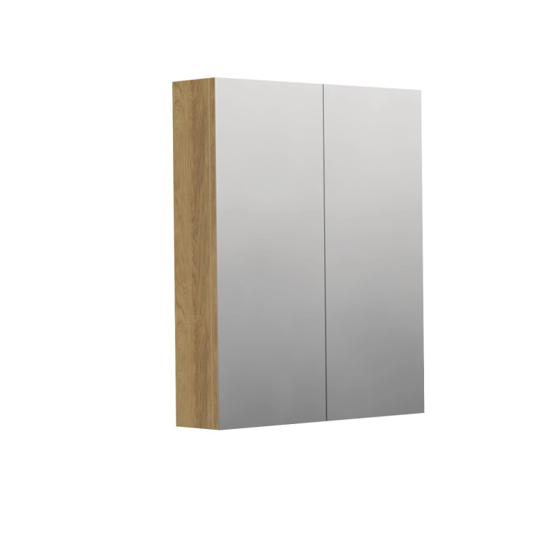 INTEDOOR Zrcadlová skříň BEE, 2 dveře, el.zásuvka, IP44, š. 60cm, dub Hickory